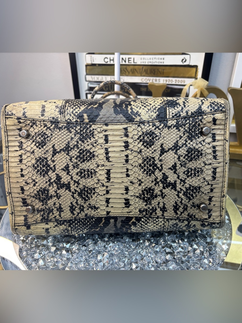 Coach 2015 Crosby Python embossed carryall EUC - Picture 8 of 11